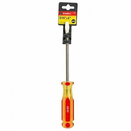 GREAT NECK GreatNeck G Series Screwdriver, 5/16 in Drive, Slotted Drive, 6 in L Shank, Acetate Handle G66C